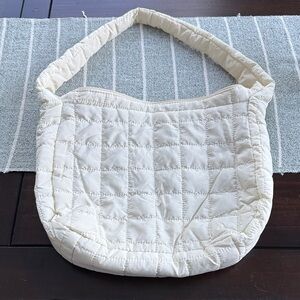 Quilted Cream Shoulder Bag